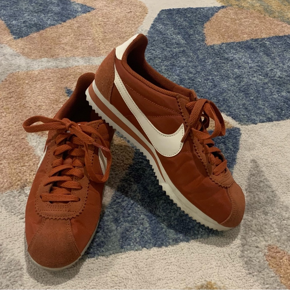 Orange Nike shoes, size 6 1/2. Barely worn.